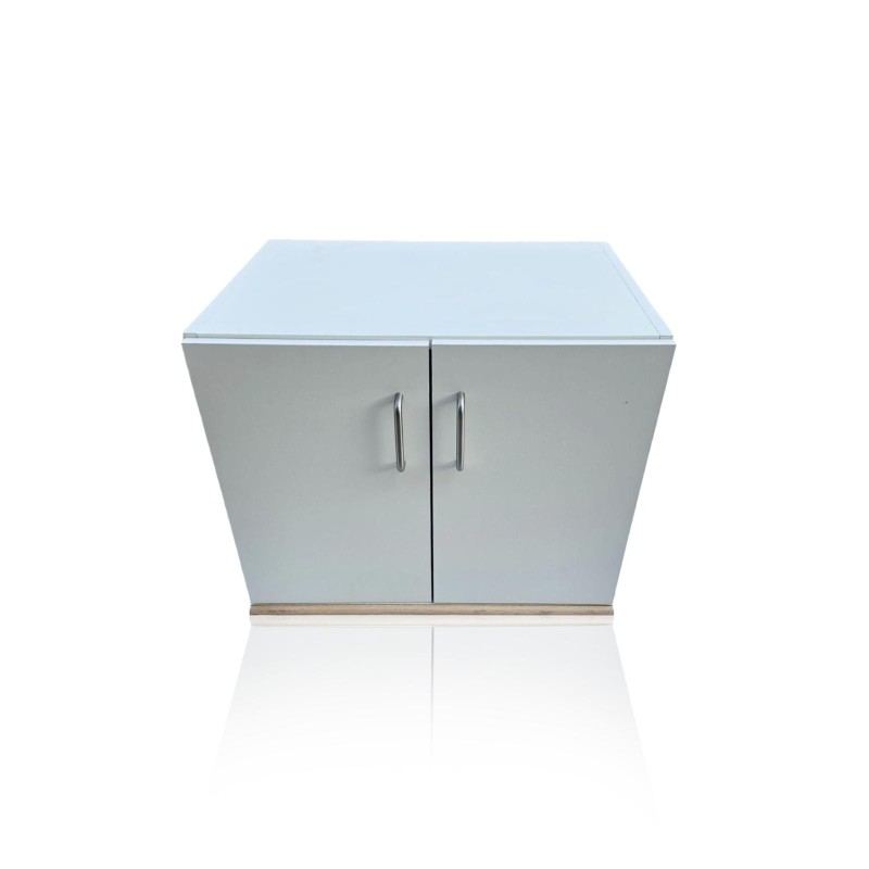 Meuble colonne blanc à roulettes – 2 tiroirs pour spa & massage